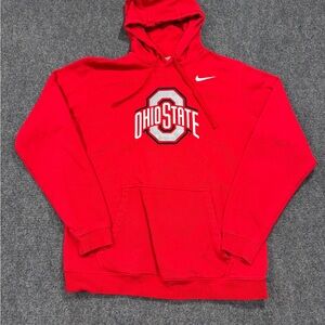 Ohio State Buckeyes Nike Hoodie OSU Mens Large Red Long Sleeve Pullover Fleece